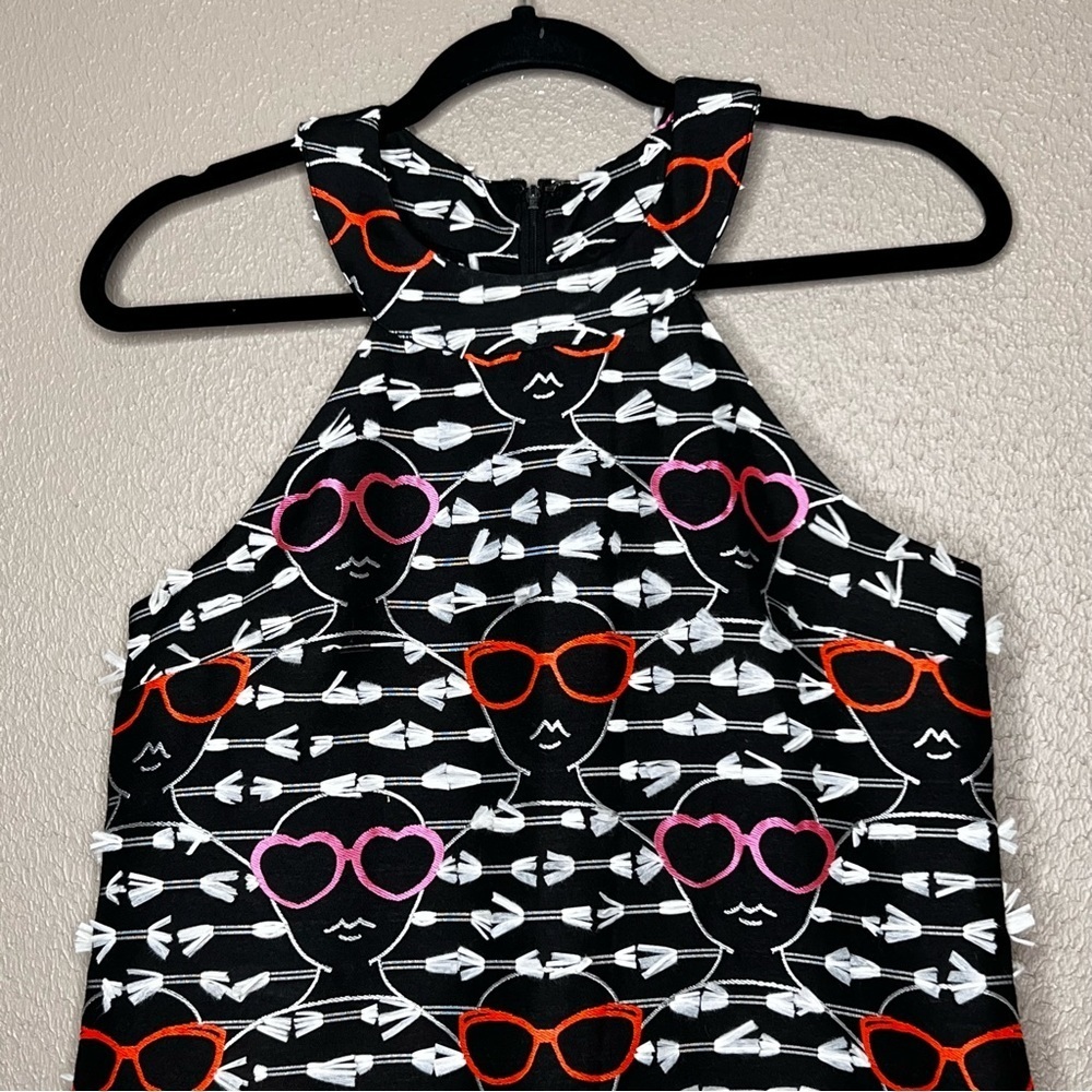 Anthropologie HUTCH Sunglass Shift Dress Embroidered Faces Size XSP - Picture 2 of 10